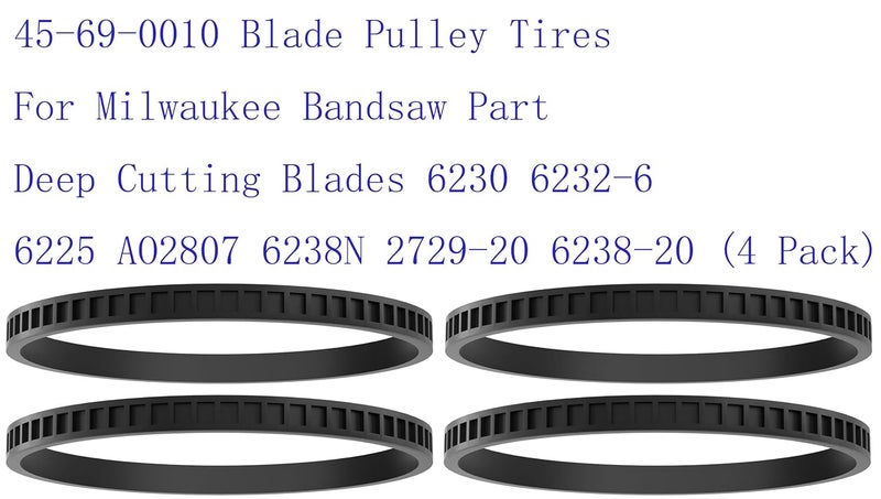 VIGORVIL 45-69-0010 Blade Pulley Tires for Bandsaw Part Deep Cutting Blades 6230 6232-6 6225 AO2807 6238N 2729-20 6238-20 (4 Pack) - Image 2